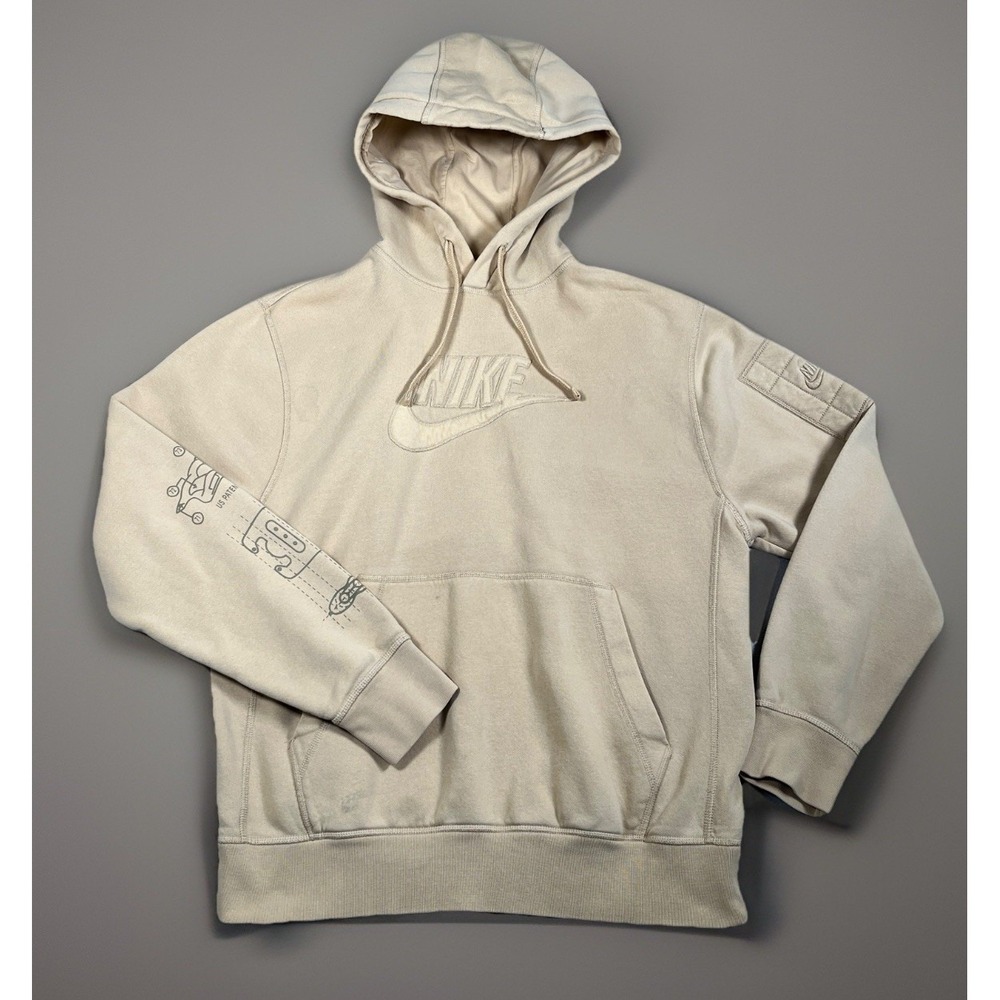 Nike NSW Club Pullover Hoodie Sesame Men‎ M Egypt Made Graphic Print DR9784-252